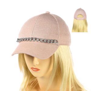 Бейсболка женская коттон с люрексом ''Цепочка'' NL 19-203 Пудра