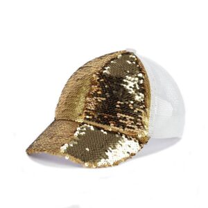Бейсболка женская с двухсторонней пайеткой NL 19-008 Золото-медный