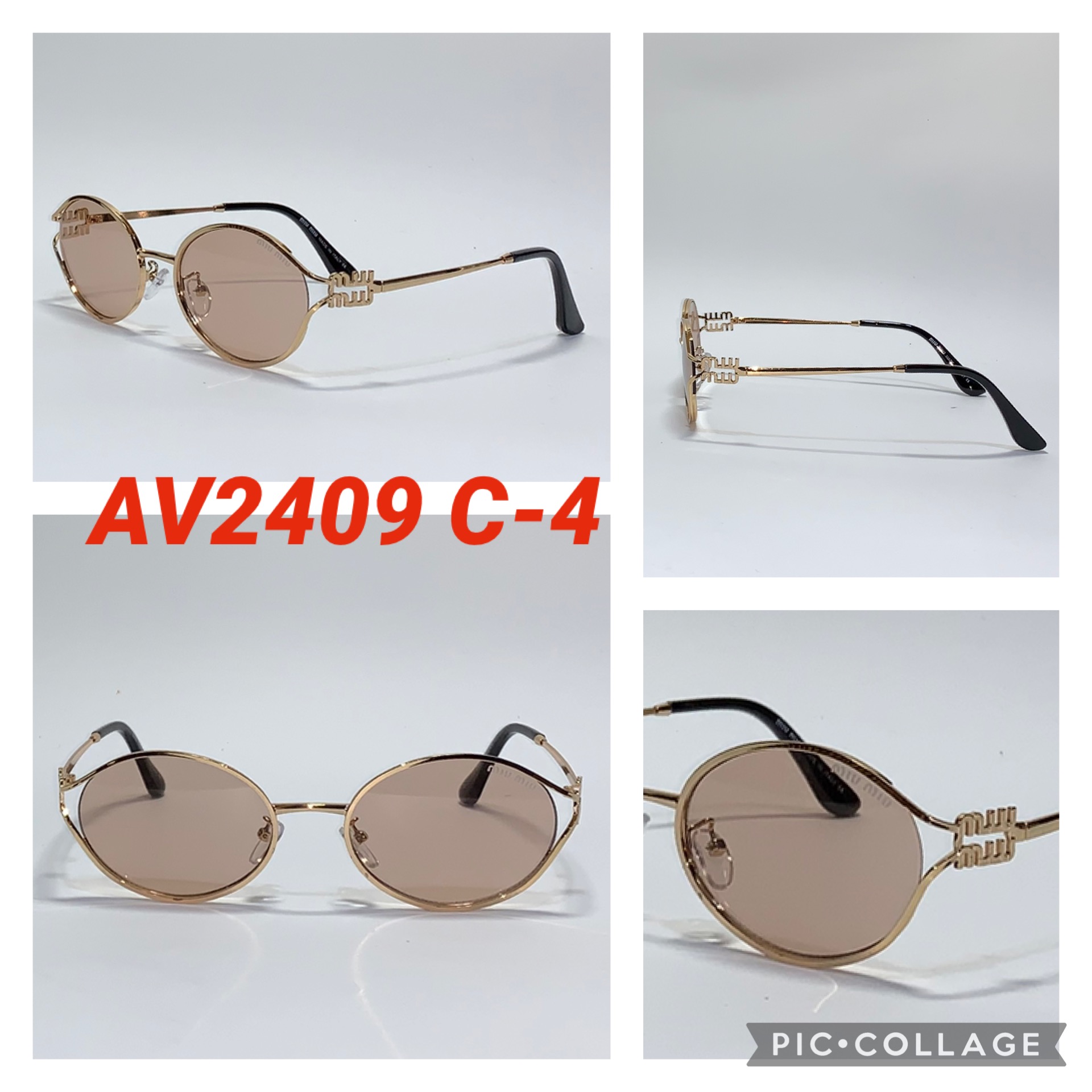 Брендовые Солнцезащитные очки (Копия) “Miu Miu” в металлической оправе