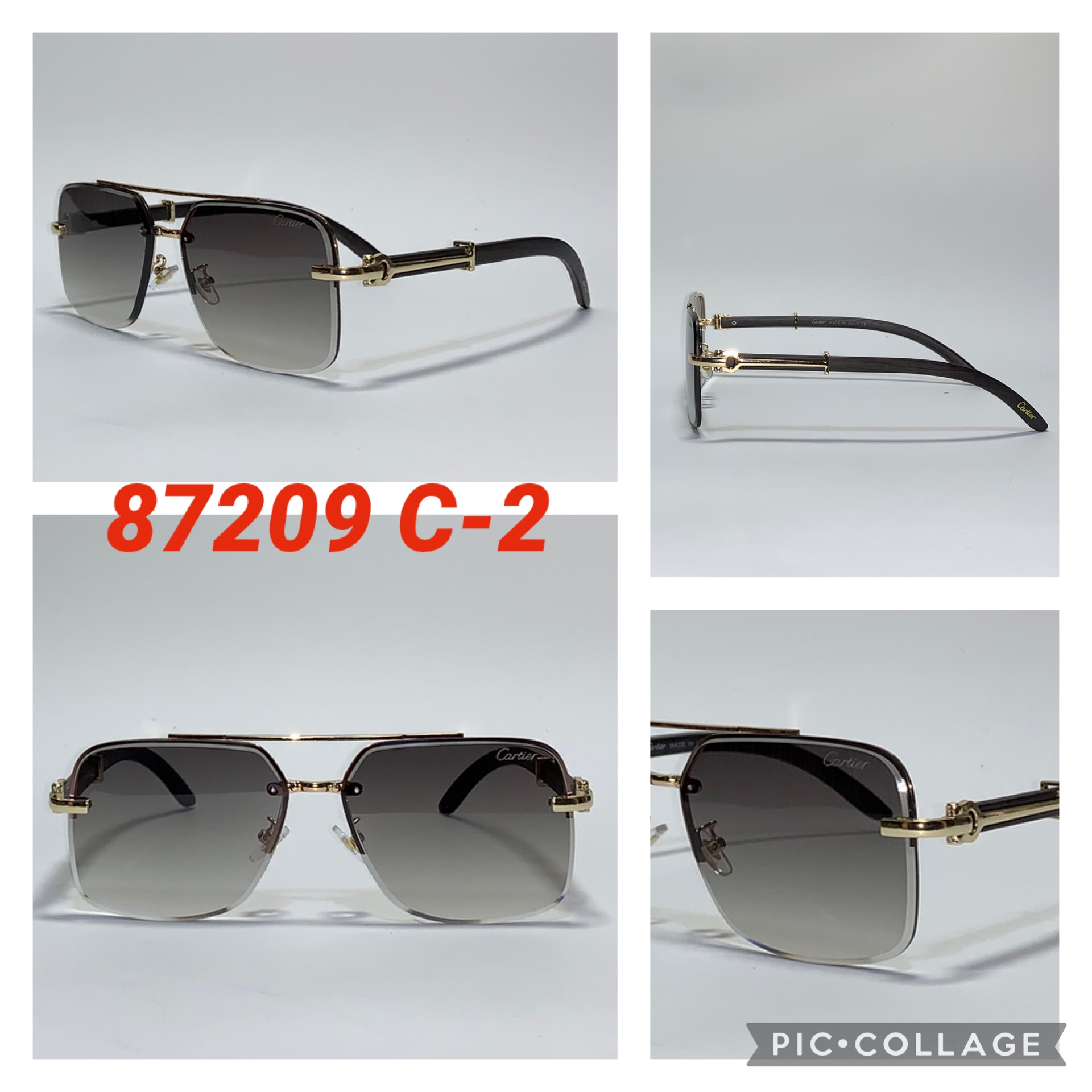 Модные мужские очки без оправы 2025 года “Cartier” (Копия)