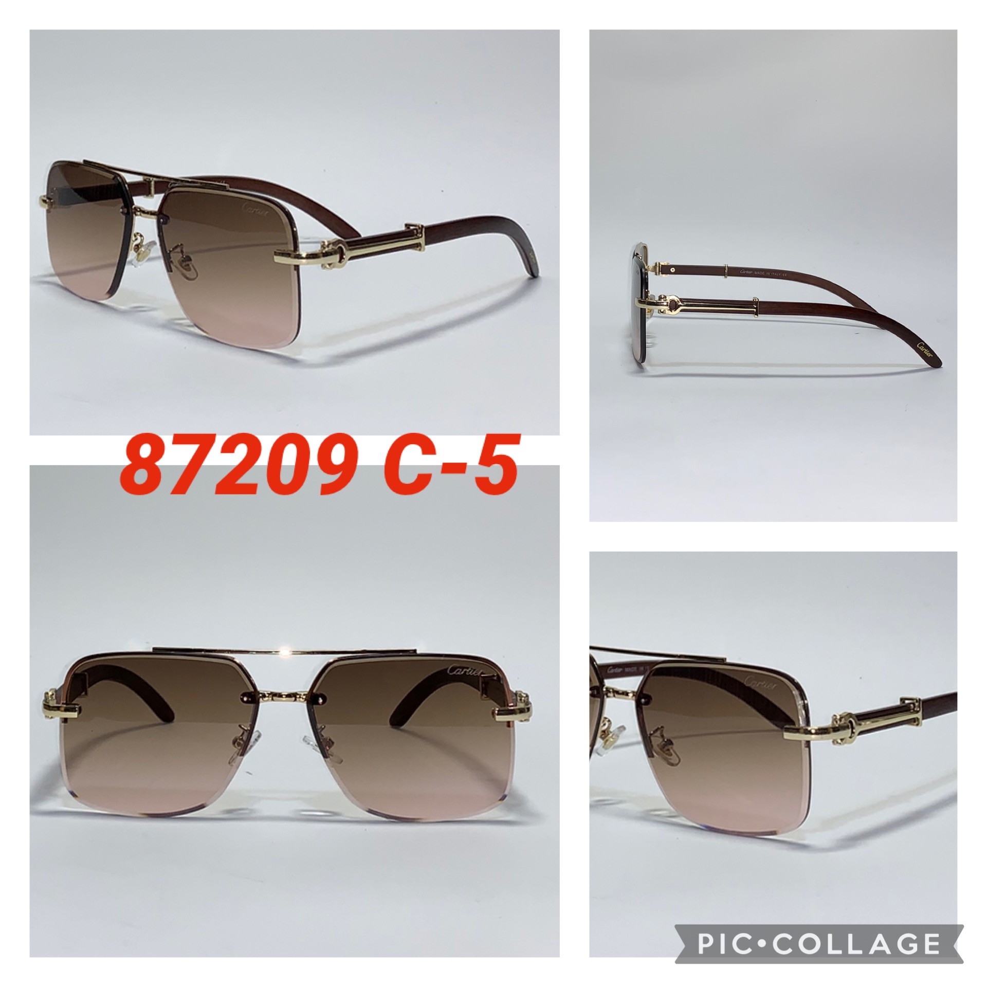 Мужские очки без оправы “CARTIER” (Реплика) новинка 2025 года