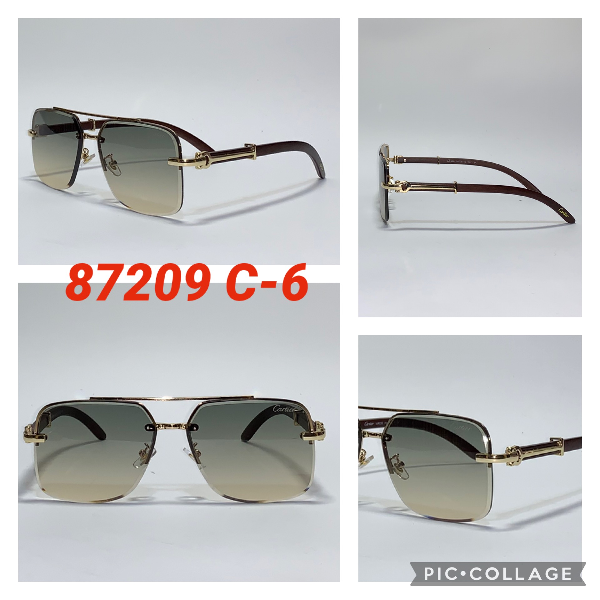 Модные мужские очки без оправы 2025 года “Cartier” (Копия)