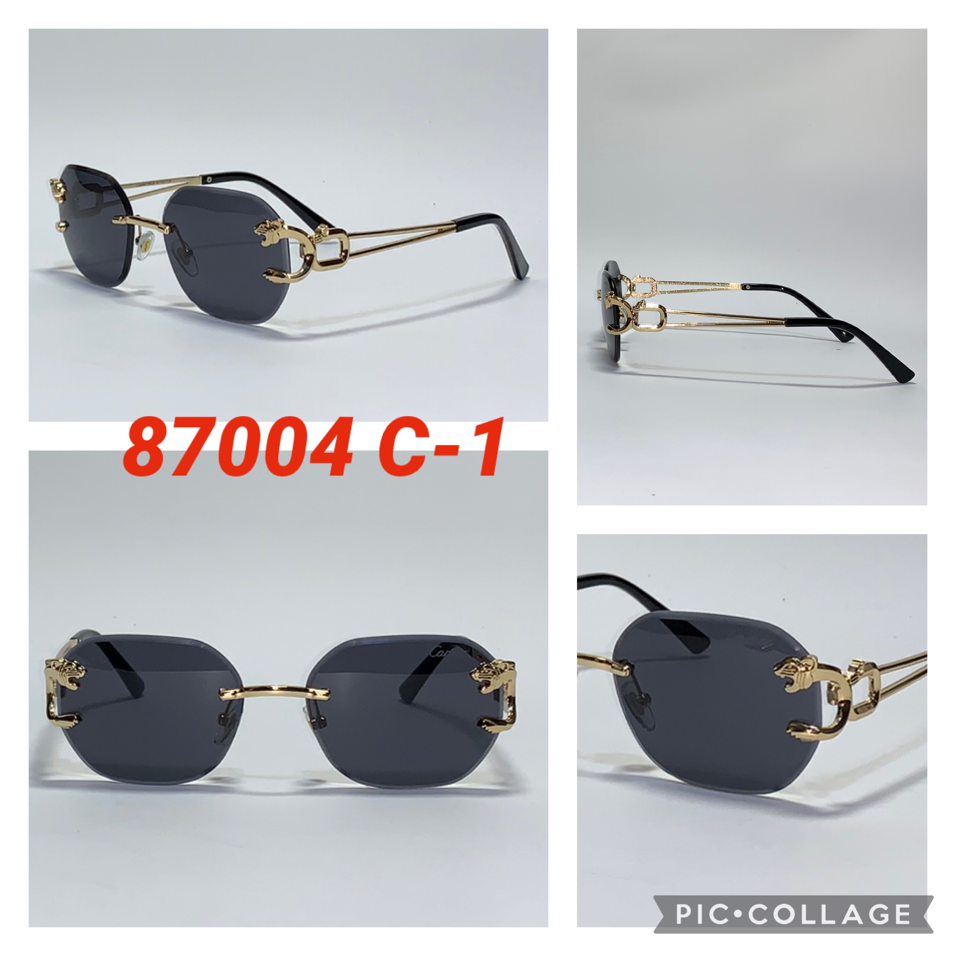 Модные круглые Очки без оправы “Cartier” (Реплика) новинка 2025 года