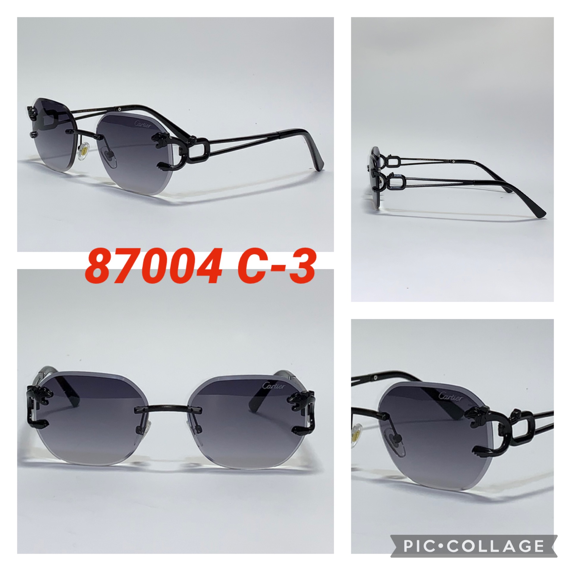Круглые Брендовые безободковые очки “Cartier” (Копия)