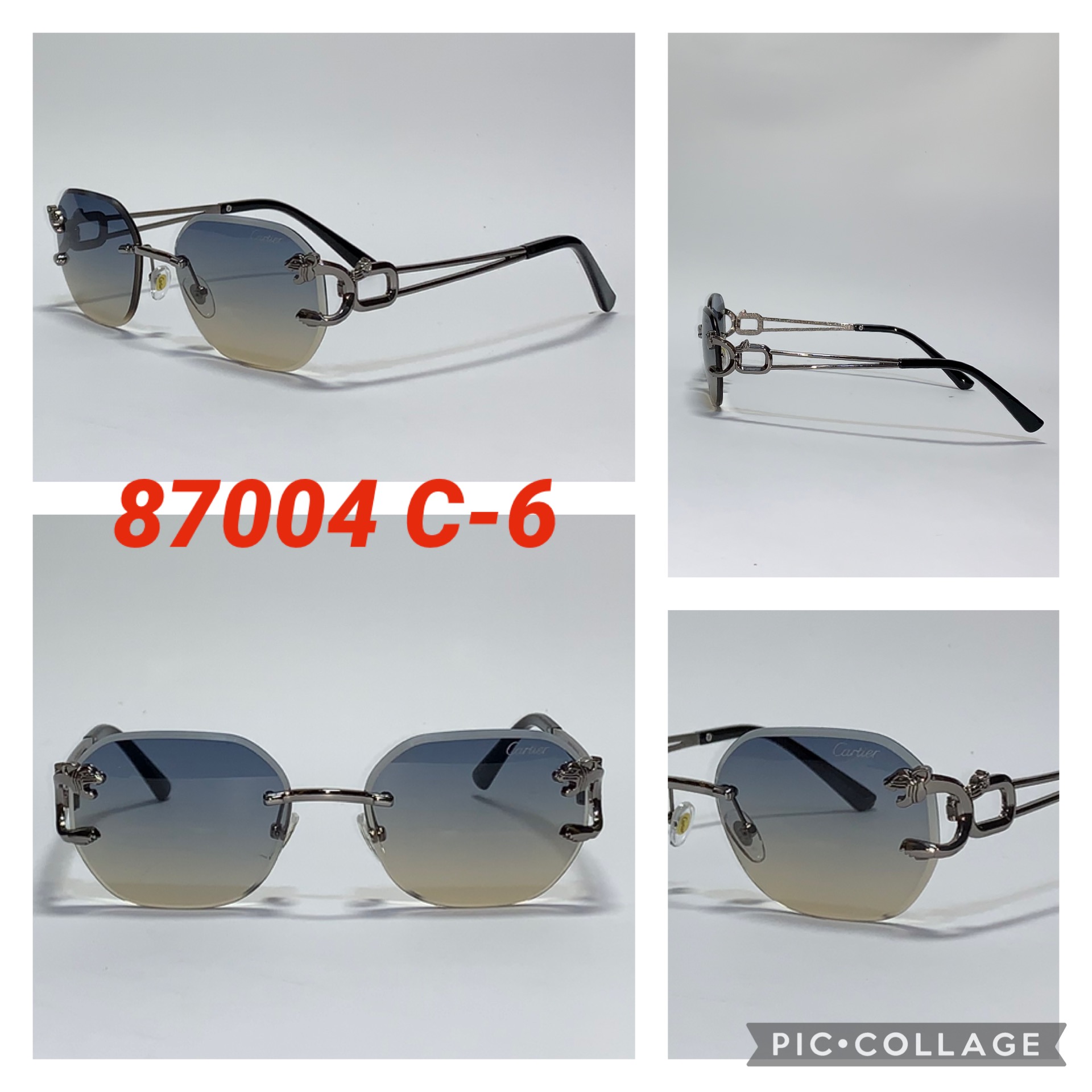 Круглые Брендовые безободковые очки “Cartier” (Копия)