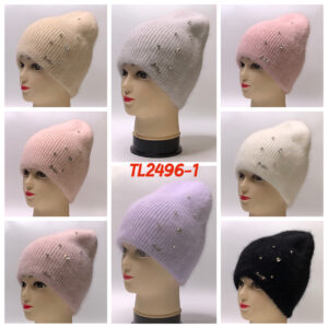 Женская удлиненная шапка с камнями TL2496-1